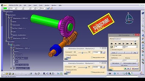 Worm and Worm Wheel Joint Assembly.(CATIA DMU Kinematic Joint of Worm & Worm Wheel)