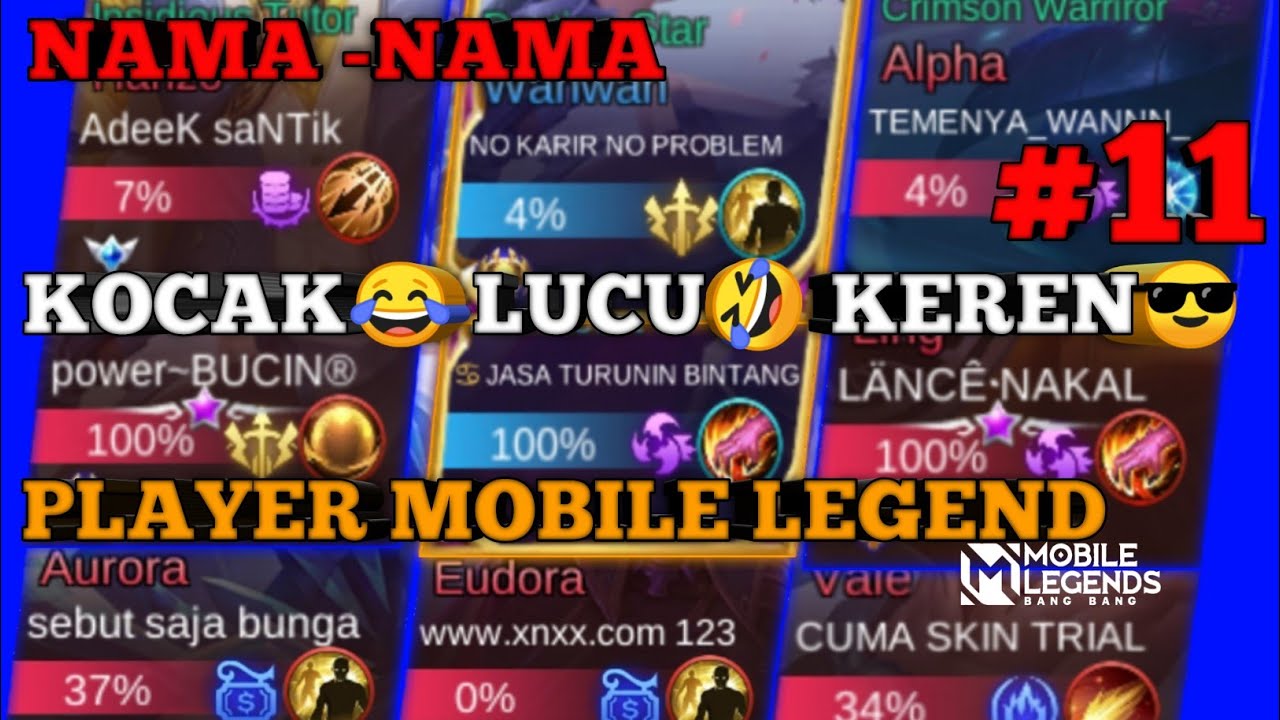 Nama Nama Lucu Player Mobile Part 11 YouTube