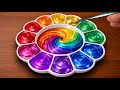 How To 13 Create New Colors Using Metallic Acrylic Paint - Satisfying Color Mixing