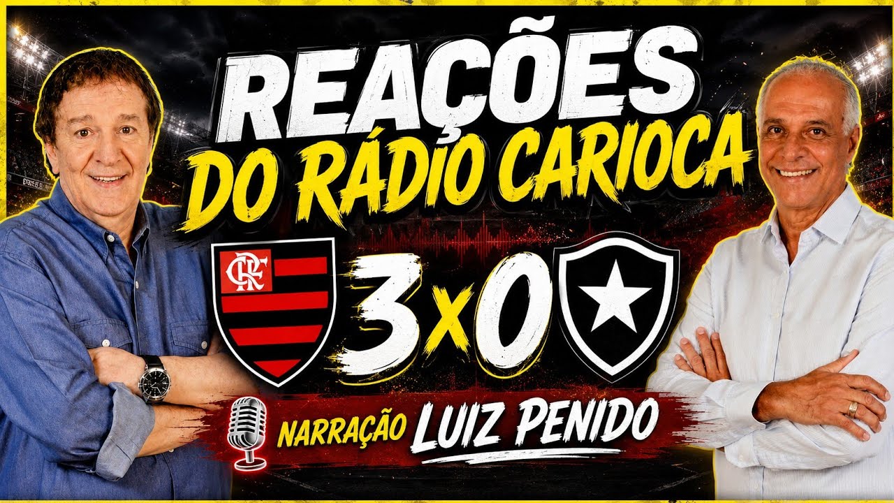 REAÇÕES DO RÁDIO | FLAMENGO 3 x 0 BOTAFOGO : NARRAÇÃO LUIZ PENIDO