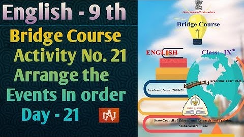 Std.9 English Bridge Course | Activity no. 21 | Arrange the events in order | Narayani Tech Academy