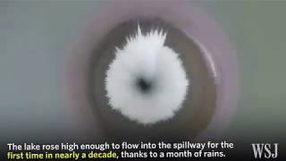 Lake Overflowing Into California Spillway-A tremendous sight-Blue Hole