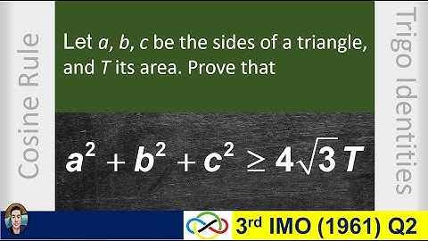 Geometric Inequality IMO (1961) Q2 (Using Cosine Rule and Trigo Identities)