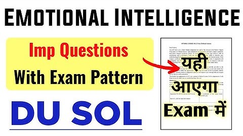 Emotional Intelligence Important Questions With Exam Pattern SOL DU Ncweb Emotional intelligence