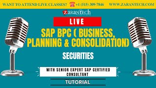 LIVE | Securities | SAP BPC 10.0 Training | ZaranTech
