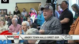 Angry Town Halls Greet The GOP, Voters Demand Answers On 'Obamacare'