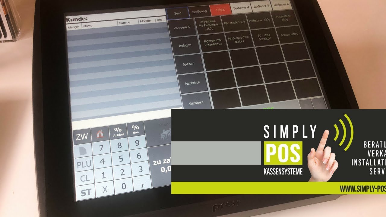 Simply POS | Cash to go Gastronomie Kasse  - Kassensysteme - Gatro, Imbiss, Einzelhandel