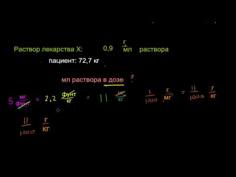 Пример перевода единиц. Дозировка лекарства