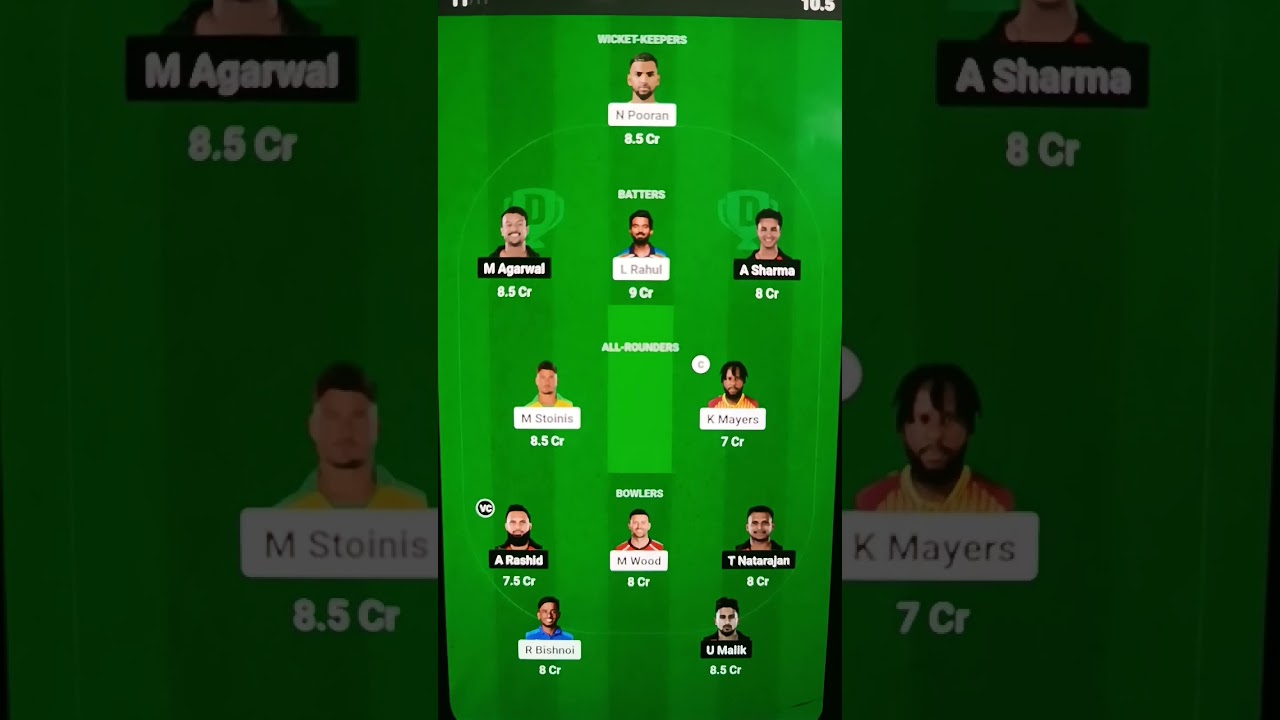 LKN vs SRH Dream11 prediction Lucknow vs Hyderabad Dream 11 Team 