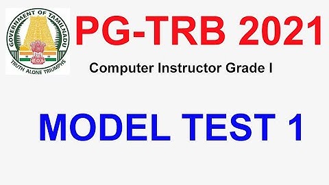 PG TRB COMPUTER INSTRUCTOR MODEL TEST 1| VIBRANT ONLINE ACADEMY