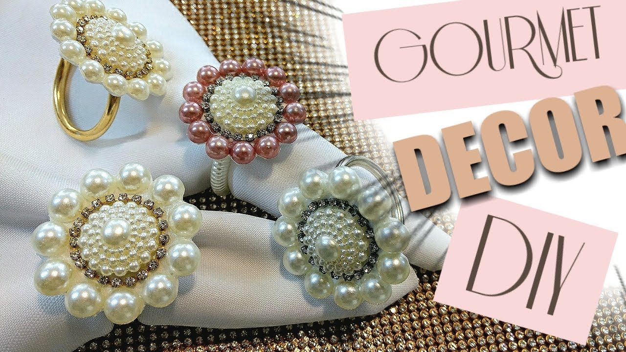 HOME DECOR - Como fazer porta guardanapo de pérolas estilo broche