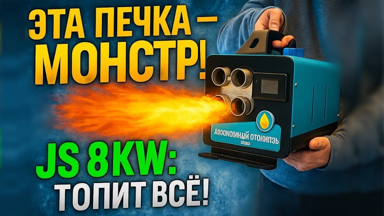 Тест китайского дизельного отопителя JS 8kW/12V/24V/220V 4 выхода (АЛЮМИНИЕВАЯ ПАНЕЛЬ) ЗЕЛЕНА