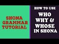 Learn shona how to use who why and whose in shona sentences shona grammar