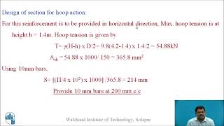 Design of circular water tank with rigid base Numerical Example
