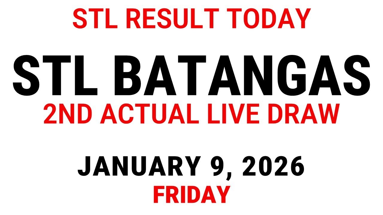 STL Batangas Live Draw Today January 9 2026 - 2nd draw STL 4:30pm Result