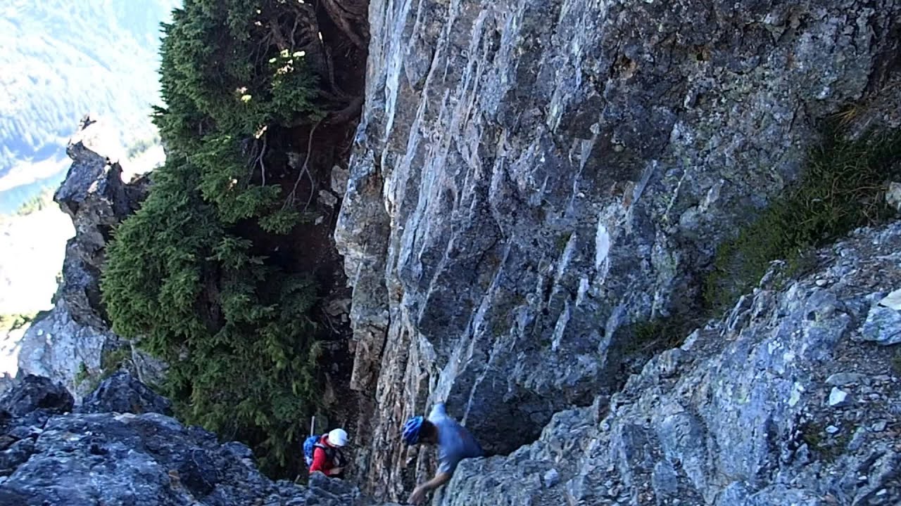 Sky Pilot Scramble down the first chimney