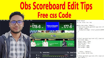 Free CSS  Code || OBS live cricket scoreboard color change free CSS code Copy Paste only