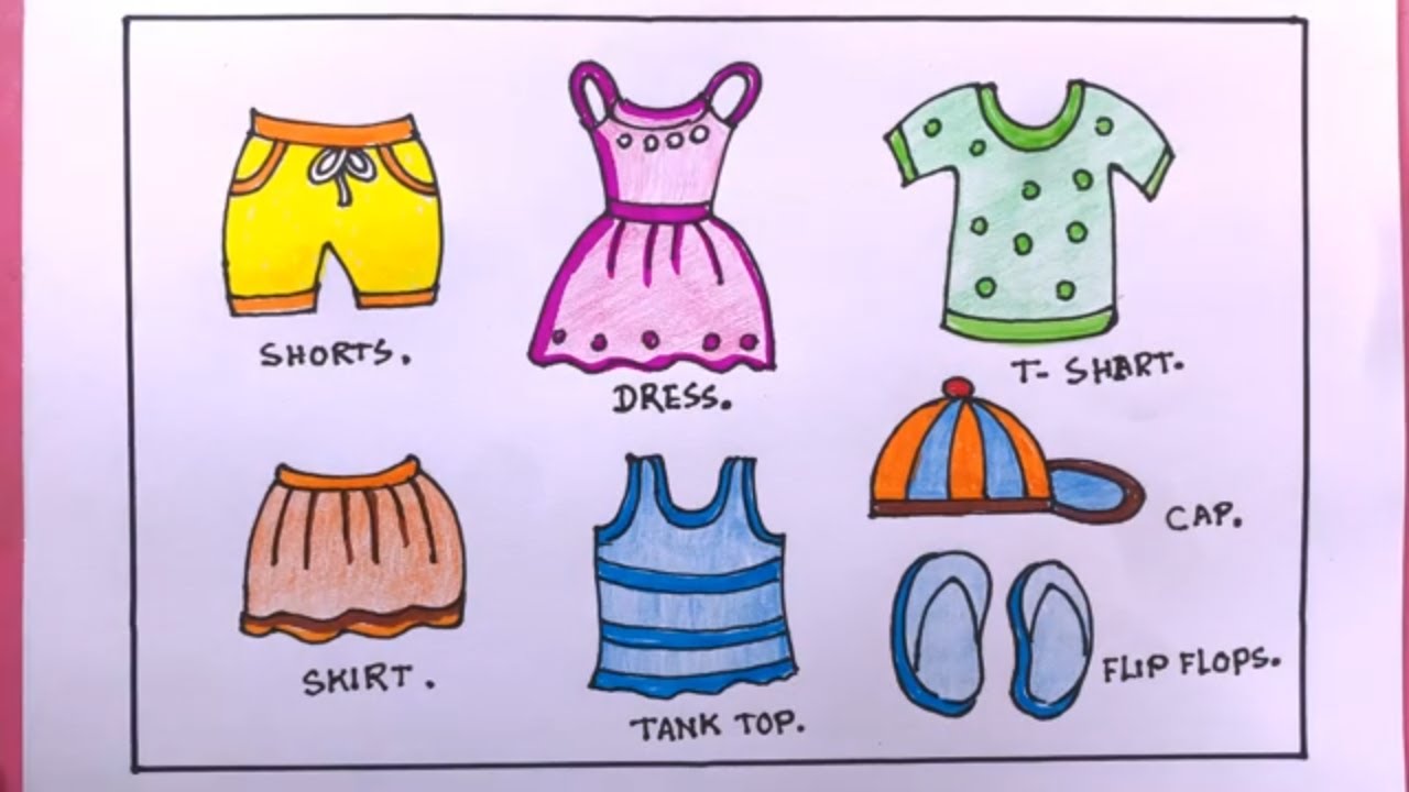 Summer Season Clothes Drawing/How To Draw Summer Season Clothes Easy/Summer Season Clothes Drawing.