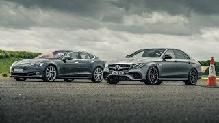 Tesla Model S P100D vs Merc-AMG E63 S | Drag Races | Top Gear