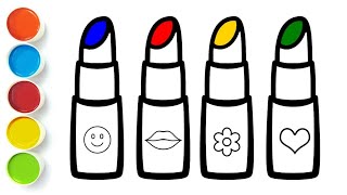 Makeup Set and coloring Step by Step for Kids Makeup Drawing, Paintings@BachaParty17