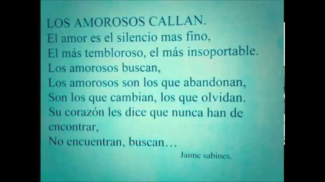Jaime Sabines Poemas Los Amorosos | Sitedoct.org
