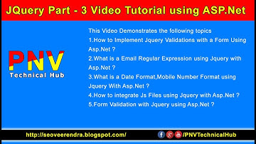 JQuery Part - III Video Tutorial using ASP.Net