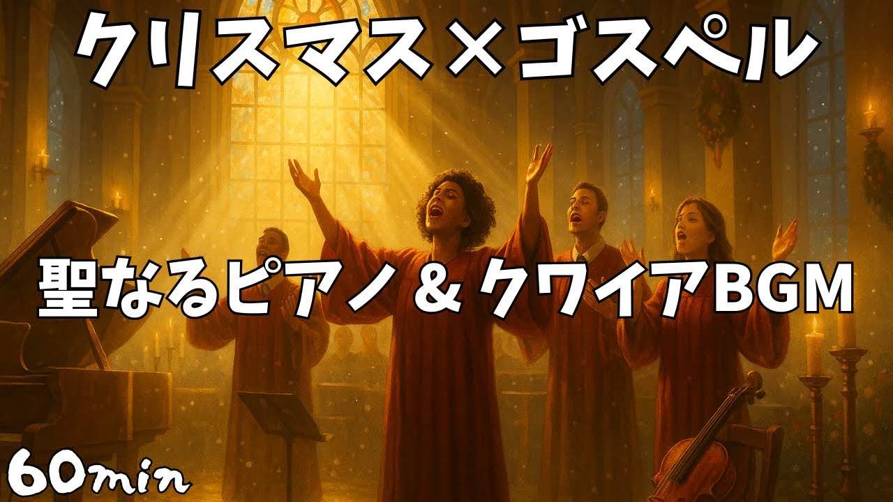 【フリーBGM】明るく温かいクリスマスゴスペル　Warm Piano × Choir × Gospel Drums　【60分】
