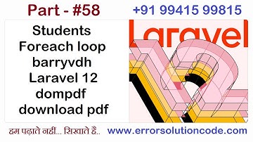 Students Foreach loop barryvdh laravel 12 dompdf download pdf | Tuition Classes in Laravel 12