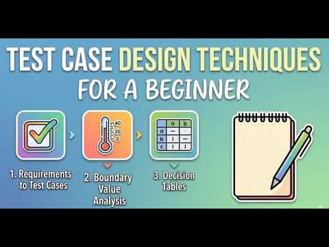 Test case design techniues for a benginners - YouTube