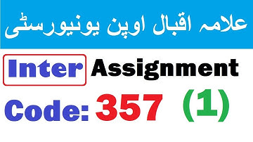 AIOU Inter Solved Assignment 1 | Code 357 | Autumn 2020 | solved assignment autumn 2020 - Elmi Bazar