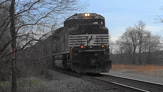 NS Double Stack & Trash Trains Meet Under Sewickley Bridge