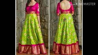 46 Pochampally Designs ideas  ikkat dresses half saree designs long gown  dress