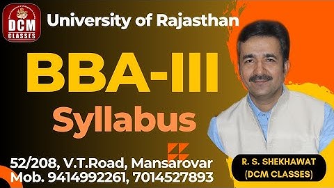 BBA-III Syllabus | University of Rajasthan | BBA Online Classes| DCM CLASSES