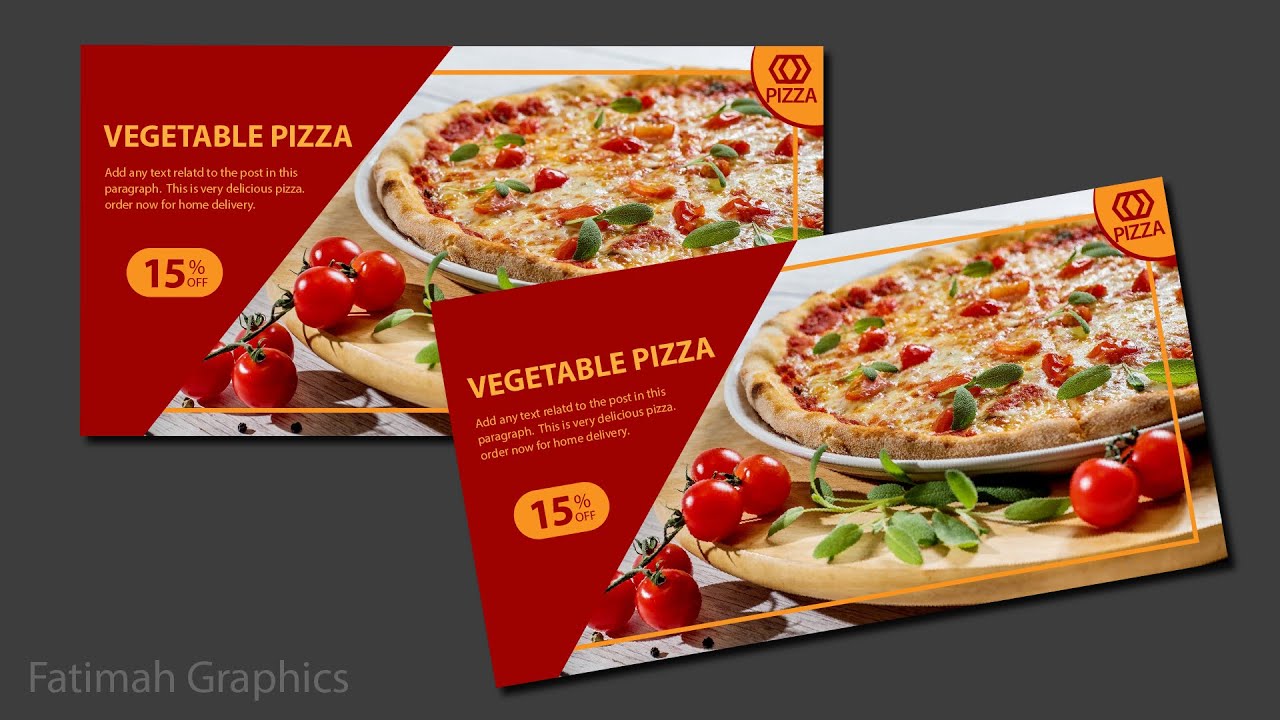How To Make Social Media Food Post Design In Adobe Illustrator Food Post Restaurant Pizza Post Youtube
