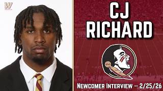 CJ Richard Newcomer Interview 2-25-26 | FSU Football | Florida State Football | Warchant TV