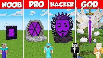 CURSED PORTAL HOUSE BUILD CHALLENGE - Minecraft Battle: NOOB vs PRO vs HACKER vs GOD / Animation