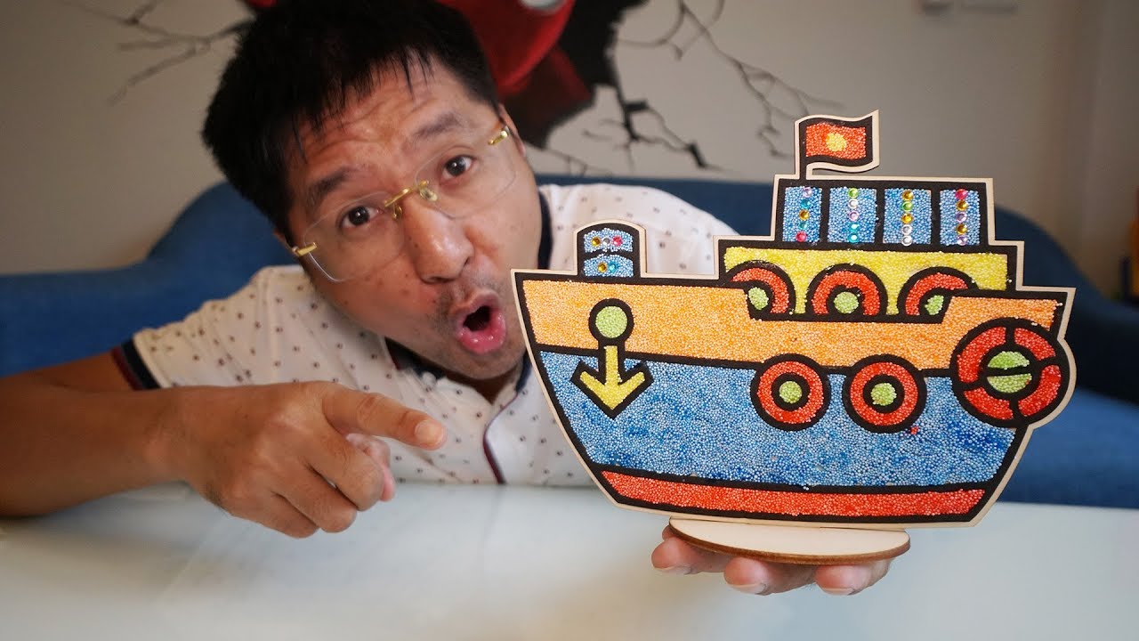 Tô Màu Chiếc Thuyền Đất Sét Xốp | Boat Coloring with... - youtube