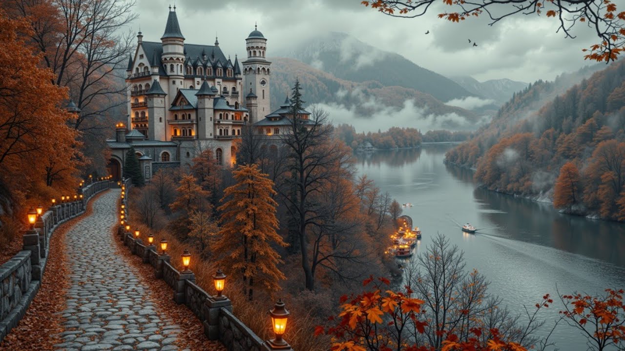 Осеннее чтение и туманная утренняя атмосфера