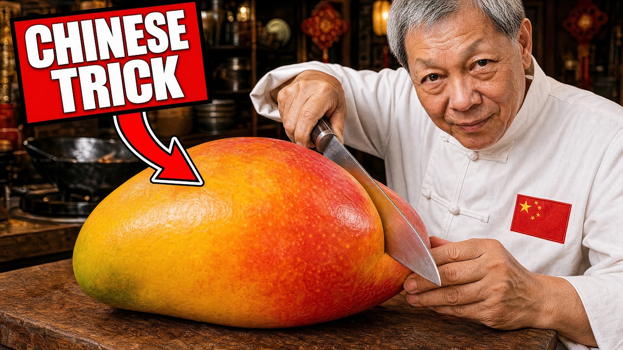 Cut a Mango the Chinese Way! No Struggling With the Pit, No Waste