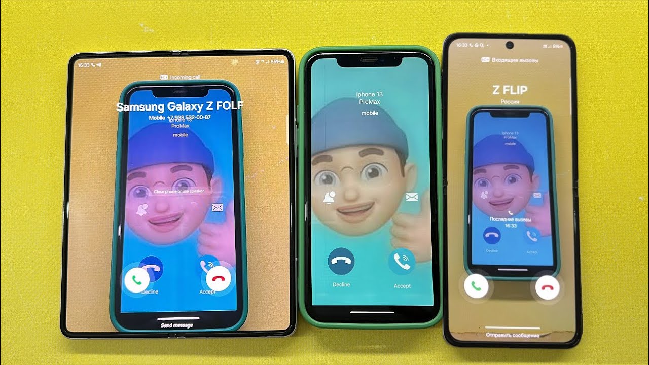Fake Sigma Incoming call Samsung Z FOLD3 + Z FLIP3 + iPhone 11 Fake ...