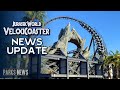 Jurassic World VelociCoaster Update - Daytime Testing, Lighting and Train Details