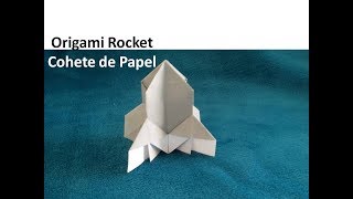 Origami Rocket 🚀, DIY Space Crafts, Spaceship - Cohete espacial de Papel, Manualidades del Espacio