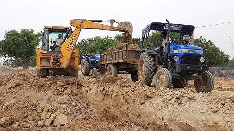 New Jcb 3dx Ecoxcellence Loading Soil On New Sonalika Tractor | All about Tractors and Jcb