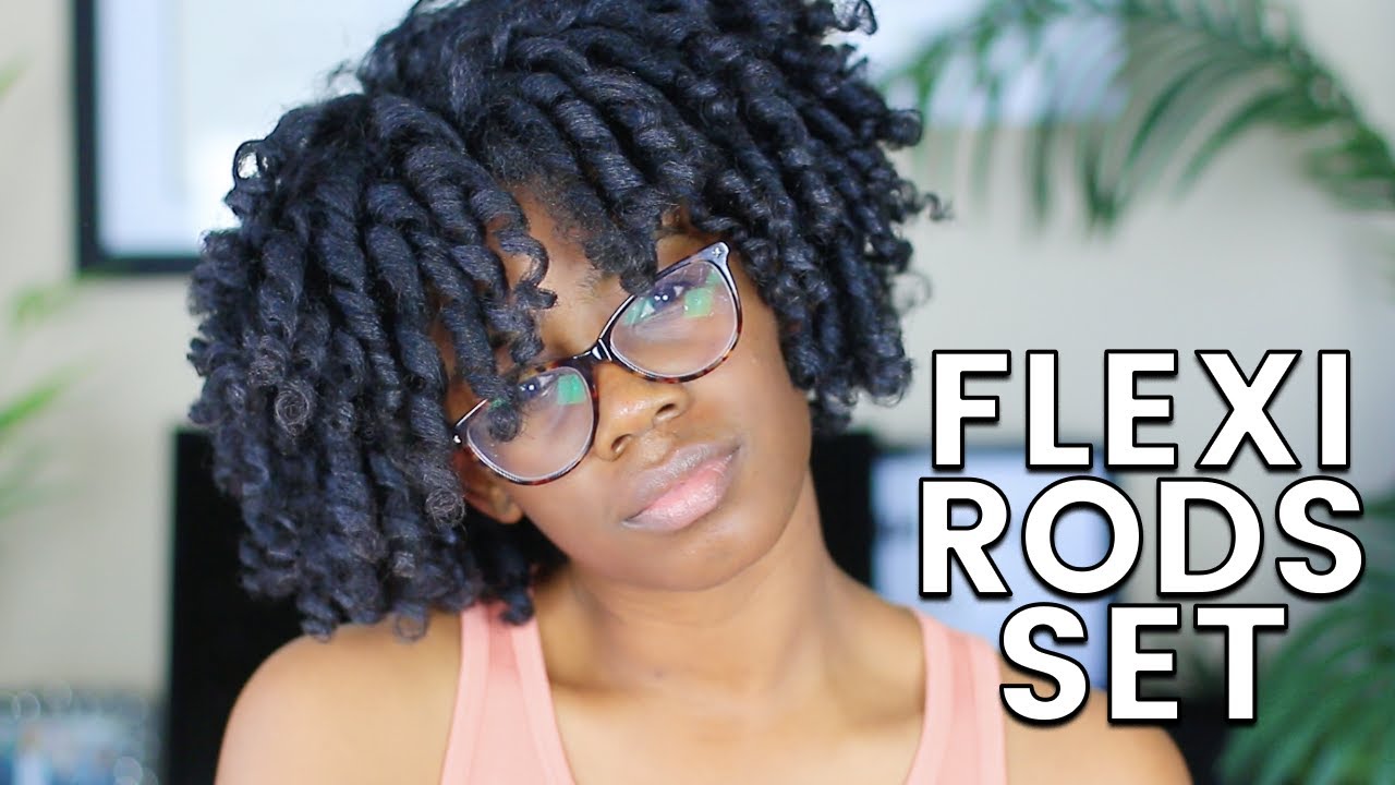 Flexi Rod Set On Natural Hair Medium Length 4b Hair Youtube 