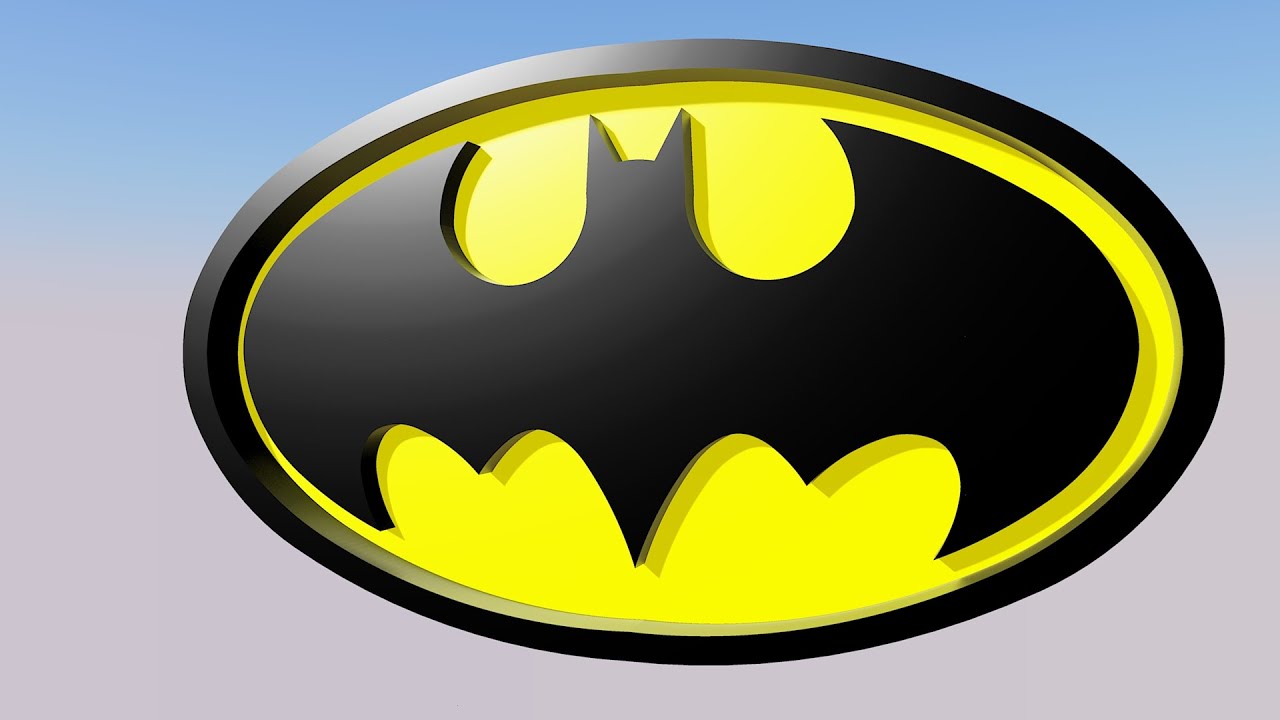 Batman 3D Logo - SketchUp 3D Model - YouTube