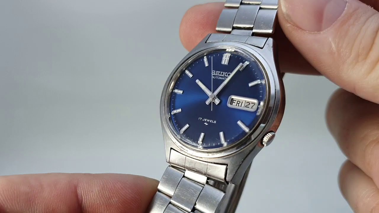 1977 Seiko automatic men's vintage watch with blue dial. Model reference  7009-8028 - YouTube