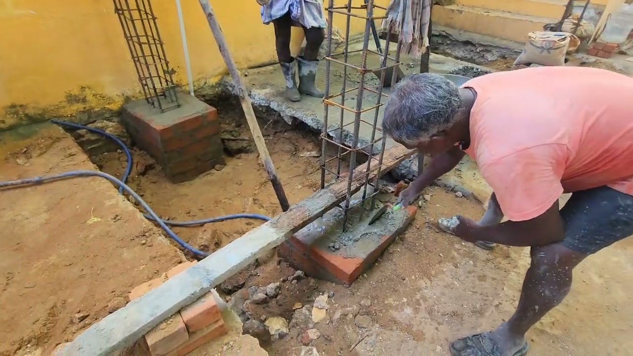 Awesome! brick Column Footing Reinforcement-sand and cement mixer construction