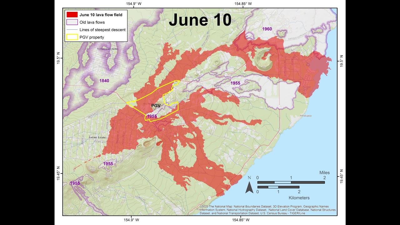 Kilauea Volcano Eruption Map
