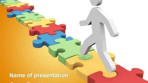 Jigsaw Path PowerPoint Template by PoweredTemplate.com