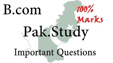 B.com Pak study Most Important Question |Punjab university | 2020 #viral